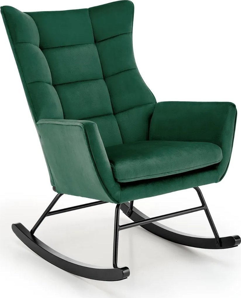 Halmar Fotel bujany BAZALTO VELVET zielony HALMAR