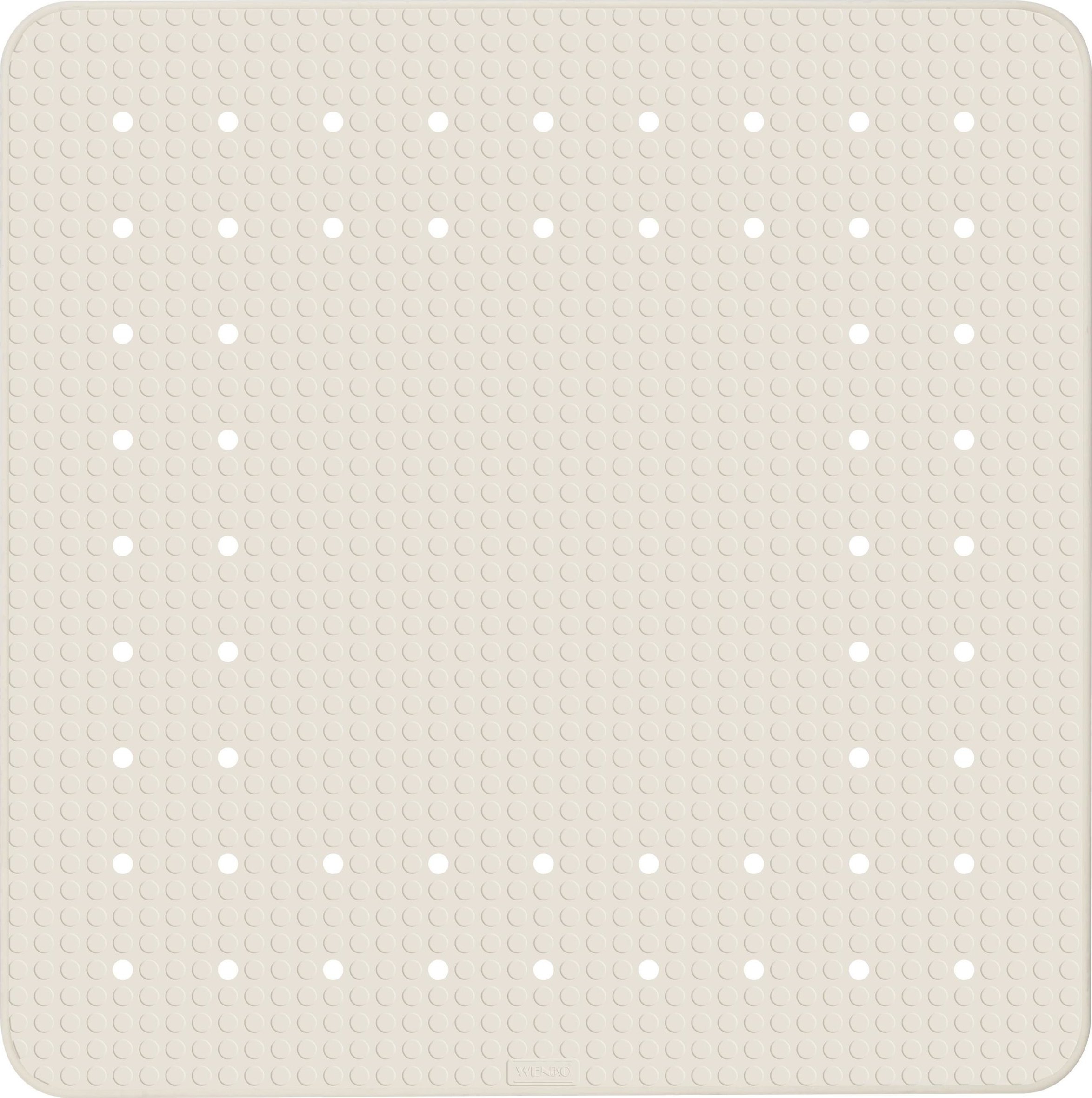 Wenko Kwadratowa, kauczukowa mata pod prysznic Mirasol Beige, 54x54 cm, z przyssawkami od spodu oraz z antypoślizgową strukturą, marka WENKO