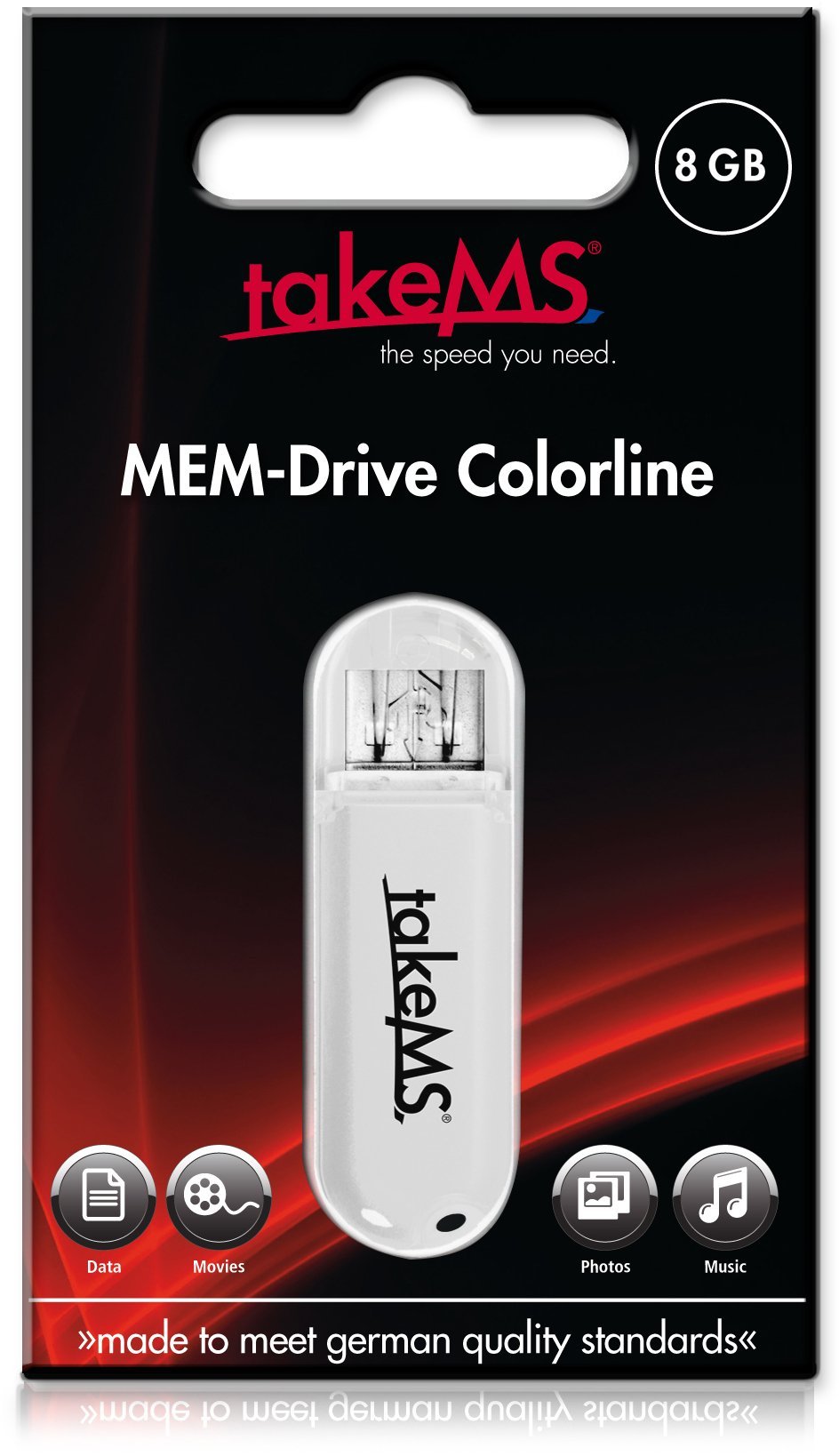 Pendrive TakeMs MEM-Drive Colorline NT, 8GB pamięć USB Typu-A 2.0 Biały