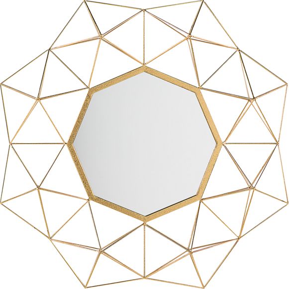 Beliani Lustro ścienne 69 x 80 cm złote GAILLAC