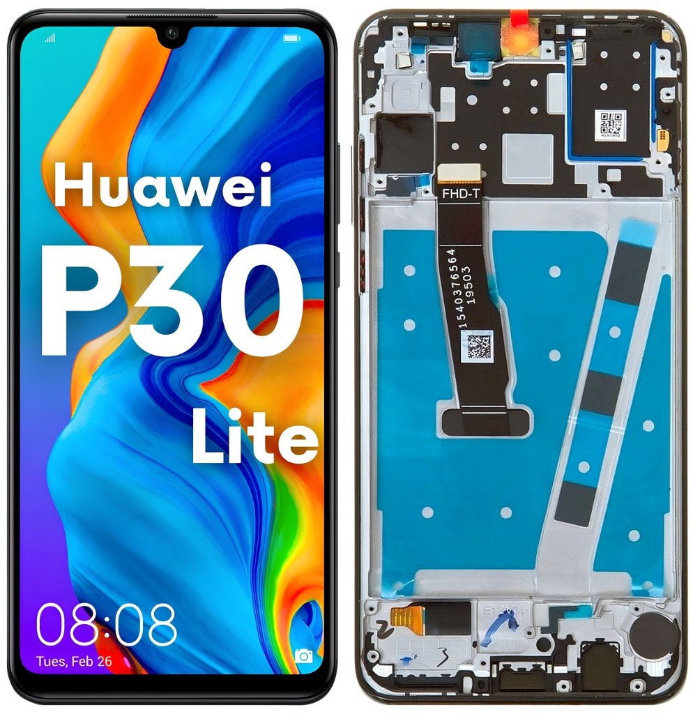 Wyświetlacz do Huawei P30 Lite LCD MAR-LX1A Ekran Czarny Ramka