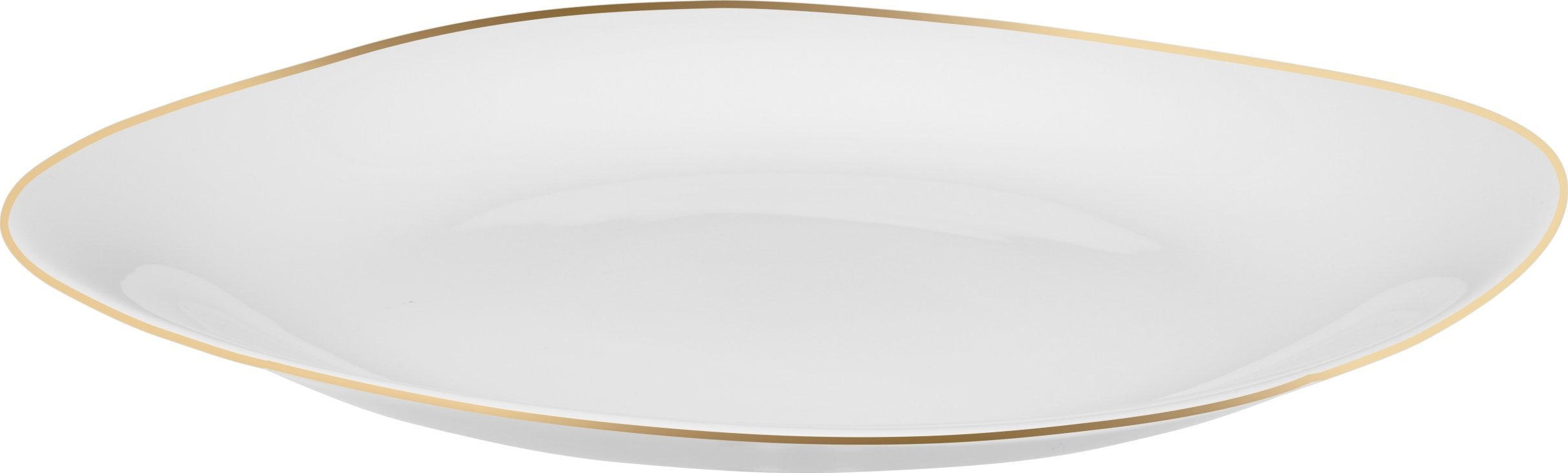 Galicja Talerz obiadowy płaski 28 cm biały ze złotym rantem kwadratowy