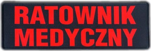 Polska Firma Emblemat RATOWNIK MEDYCZNY FLUO na rzepie 31 x 10 cm