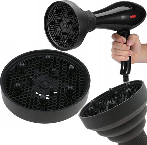 Korbi UNIWERSALNY DYFUZOR DO SUSZAREK ROBIENIA LOKÓW CZARNY KOMPAKTOWY