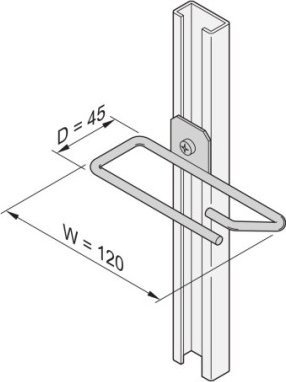 SCHROFF Ucho kablowe SCHROFF do szyny C, stalowe, 120 x 45 mm