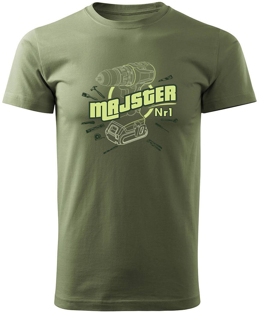 Koszulka majster dla majstra dla majsterkowicza stolarza mechanika męska khaki REGULAR L