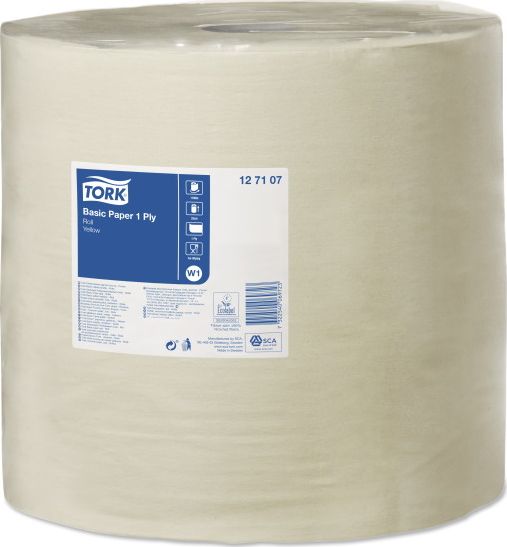 Tork Tork - Czyściwo papierowe w dużej roli, 1-warstwowe, universal, opakowanie pojedyncze - Żółte
