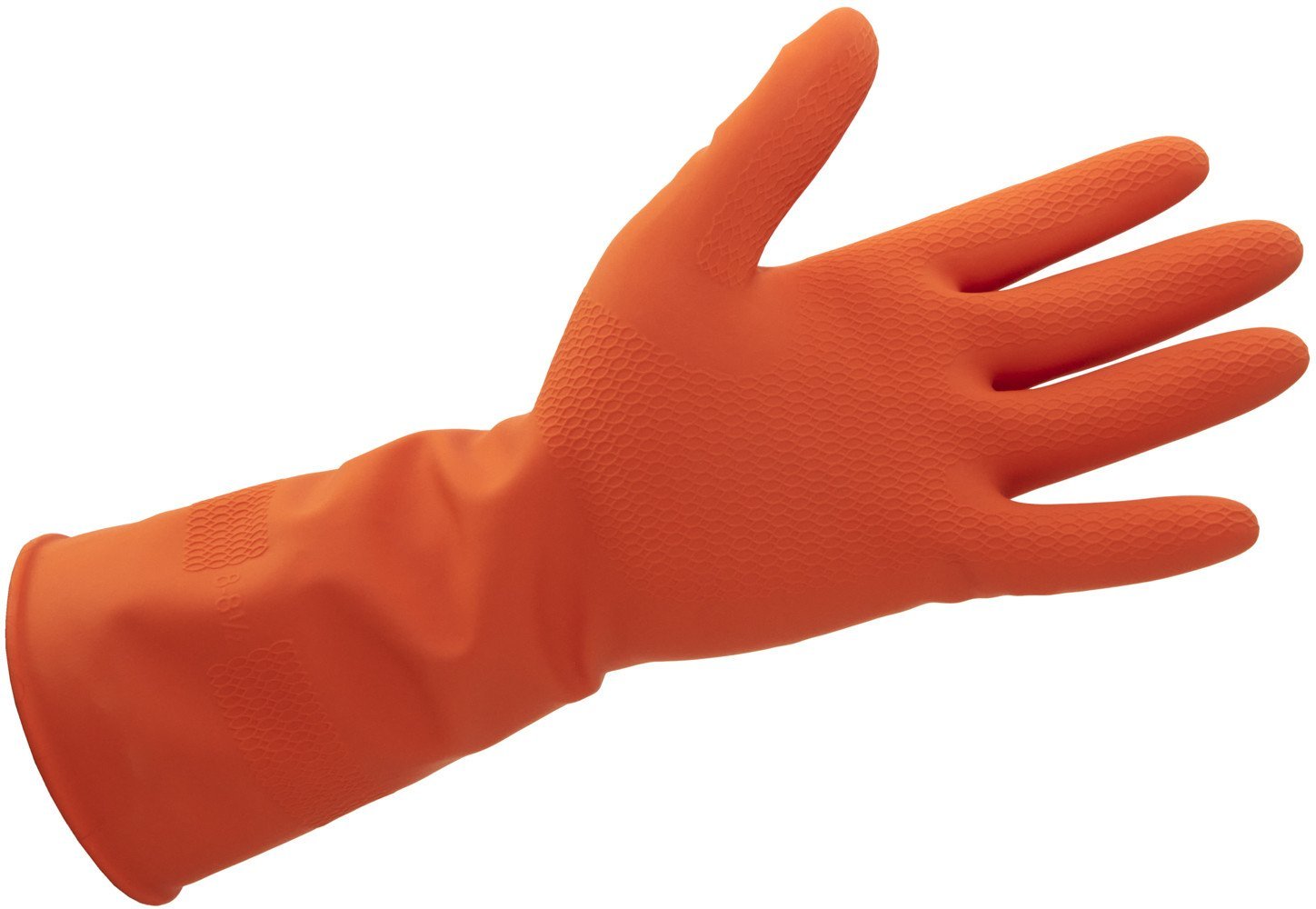Daudzfunkcionali un izturigi dabiga lateksa cimdi oranzi M/8 izmers 31x10x0 5cm 8000303313427