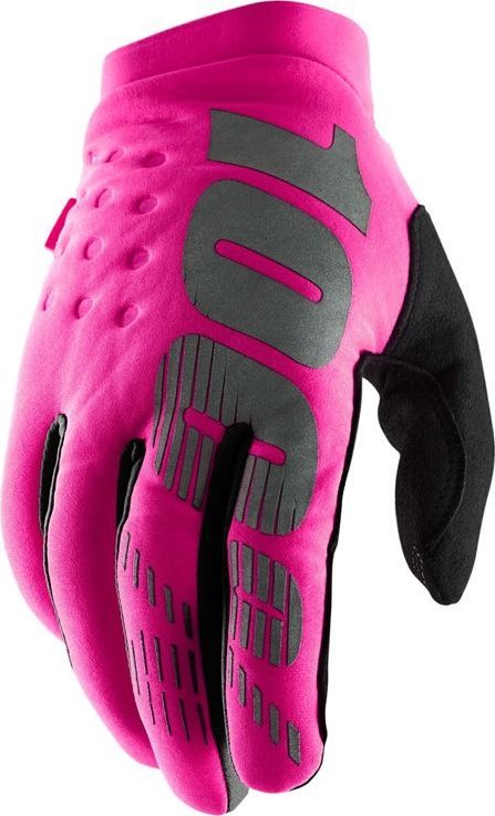 100% Rękawiczki 100% BRISKER Women's Glove neon pink black roz. S (długość dłoni 168-174 mm) (NEW)