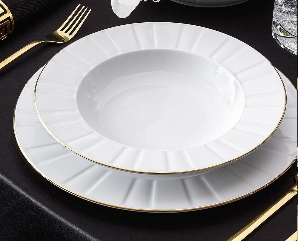 Komplet talerzy dla 6 osób Oktawa Złota 3610