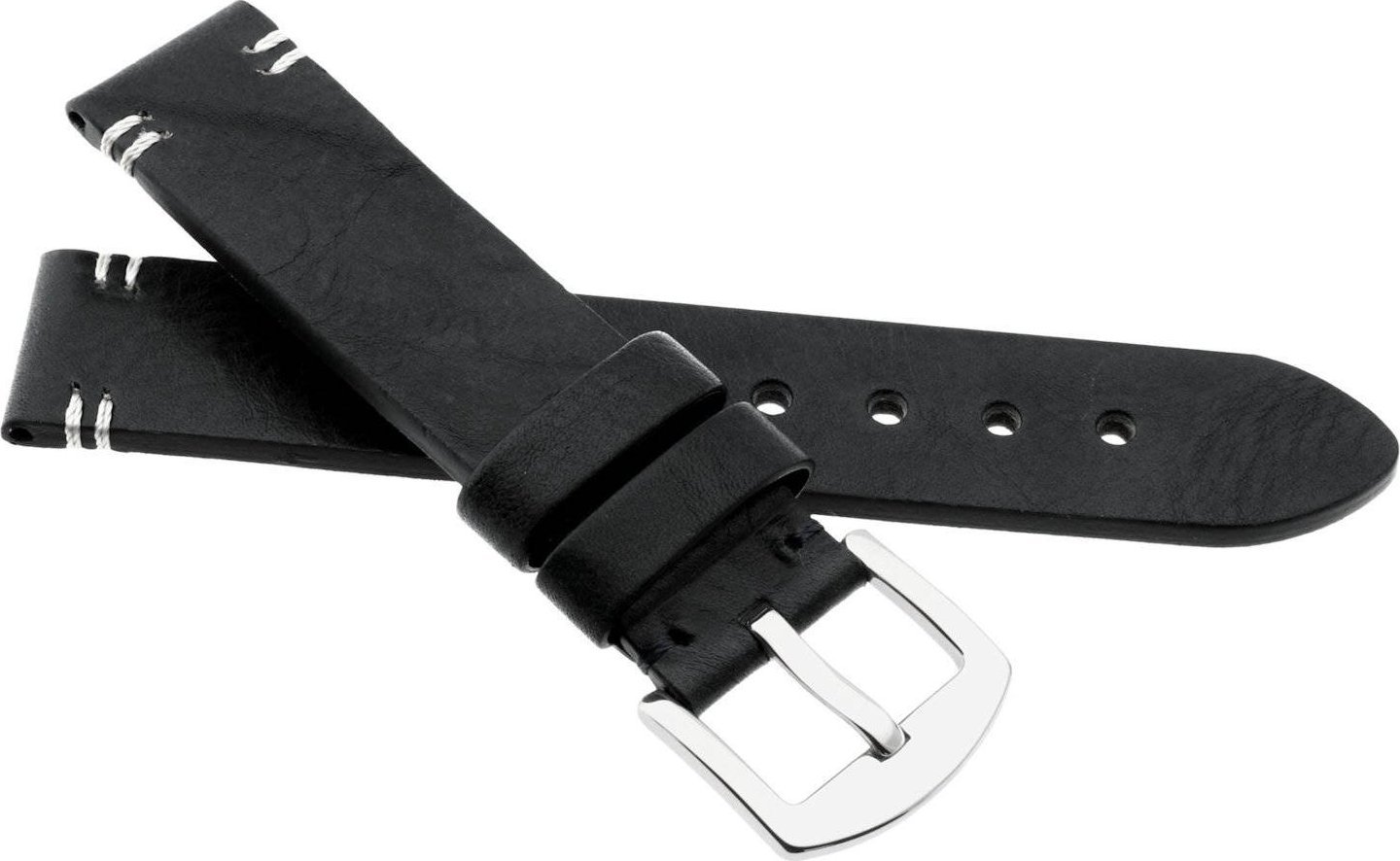 JVD Skórzany pasek do zegarka 24 mm JVD R41801-24 czarny