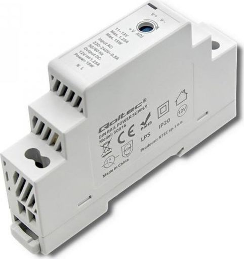 Qoltec QOLTEC 50916 DIN rail power supply 15W 12V 1.25A Gray