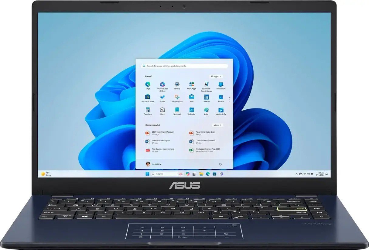 Laptop Asus E410KA-PM464 Intel N6000 4GB eMMC 64GB Intel UHD FullHD Win 11 Star Black