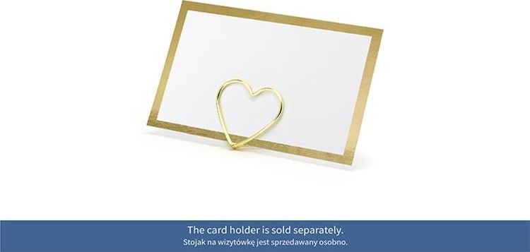 Party Deco Wizytówki, złota ramka, białe, 9,5x5,5 cm, 10 szt. uniwersalny