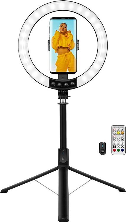 Selfie stick LogiLink LogiLink Smartphone-Ringlicht m.Selfie-Stick-Stativ,DM 20cm