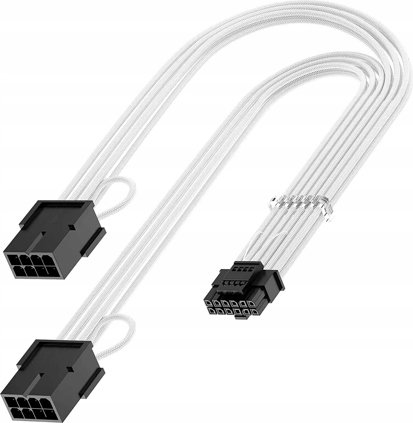 QingSea Adapter przejściówka Przedłużacz Biały 2*8 PIN 12VHPWR 400W 16 AWG QingSea