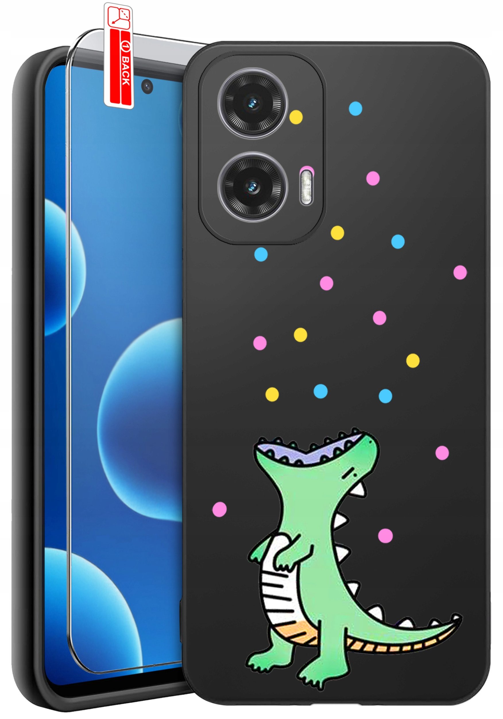 ETUI do Motorola Moto G45 5G | WZORY | SILIKONOWE MATT CASE + SZKŁO 9H