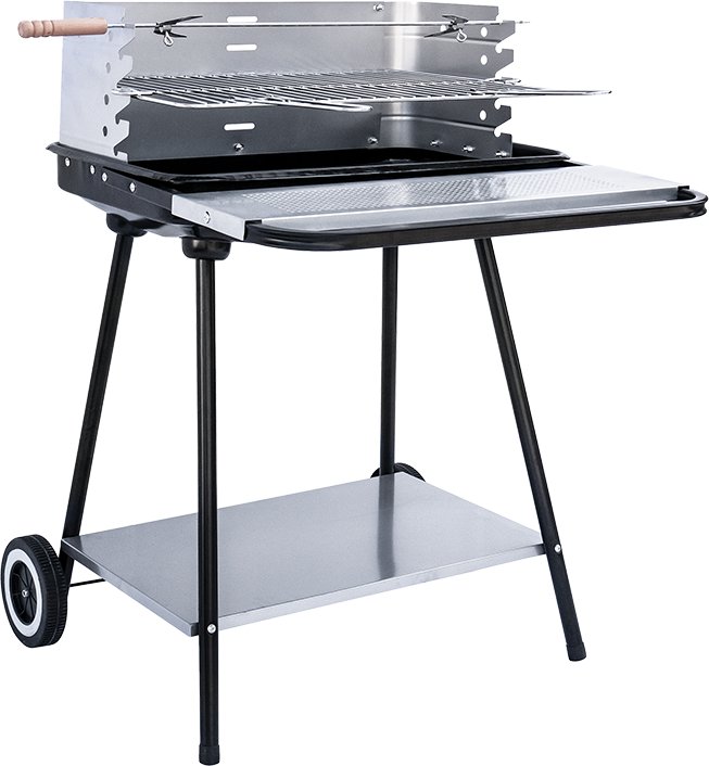 GRILL POSTOKĄTNY WĘGLOWY Z ROŻNEM