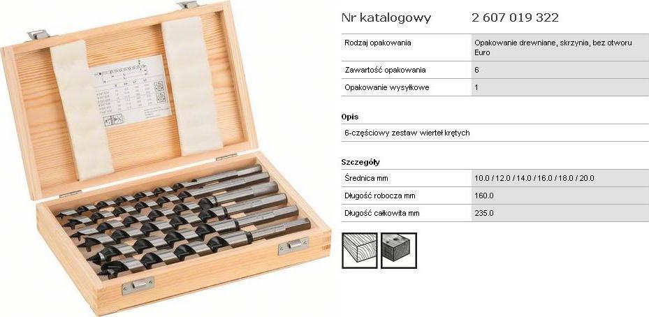 Wiertło Bosch Bosch Auger Set 6 pcs