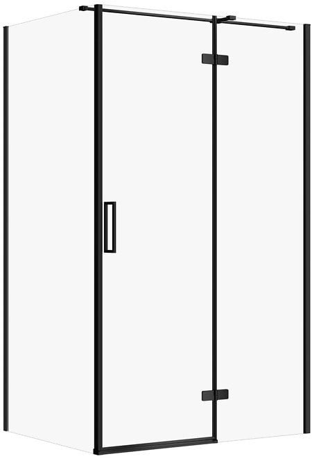 KABINA PRYSZNICOWA CITY Z ZAWIASAMI CZARNA 120X90X195 PRAWA TRANSP