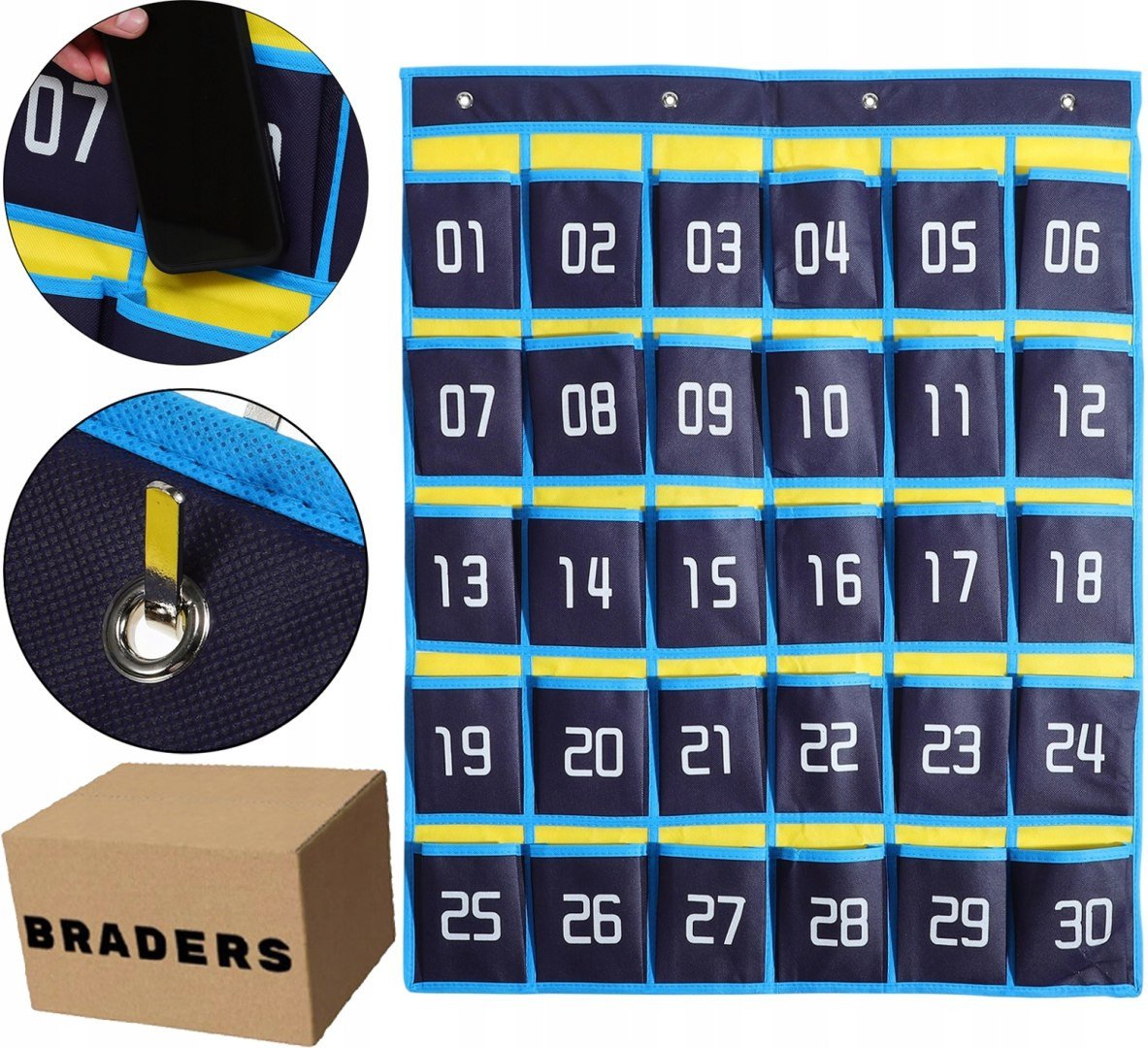 Numerowany Uchwyt Na Telefon Komórkowy Do Klas Organizer Kieszeń Na Telefon