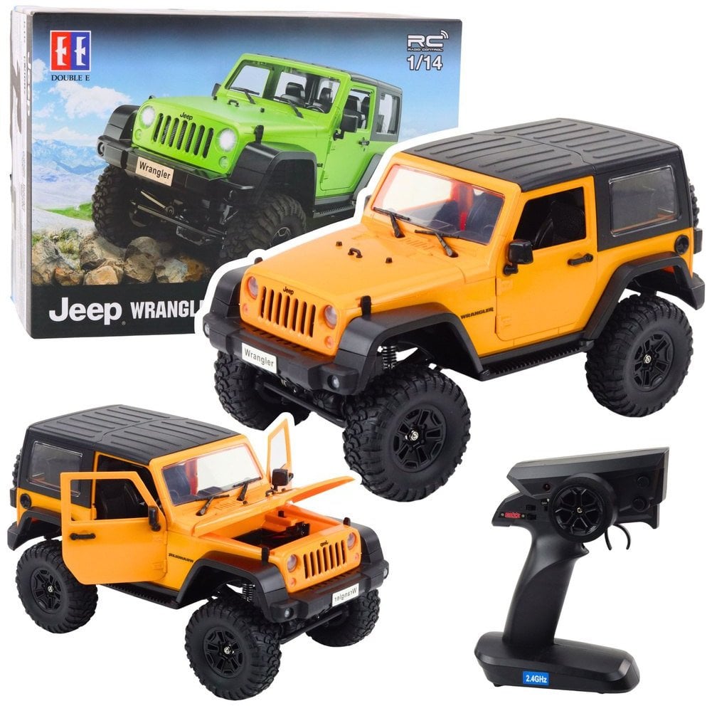 Double Eagle Auto Terenowe Zdalnie Sterowane RC Jeep Wrangler Rock Crawler Pomarańczowy 1:14