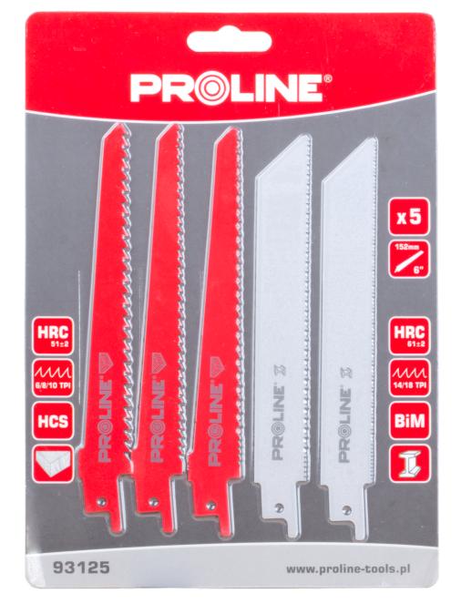 Pro-Line Zestaw brzeszczotów do drewna i metalu do pilarki szablastej 5szt. (93125)