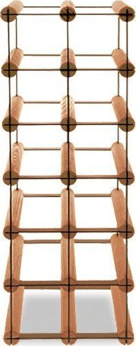 Wamar-Sosenka Regał na wino Stojak na 12 Butelek Szklanych/ PET RW-8/ 2x6 Brązowy Metal + Drewno RW-8-2X6-12_O_BR