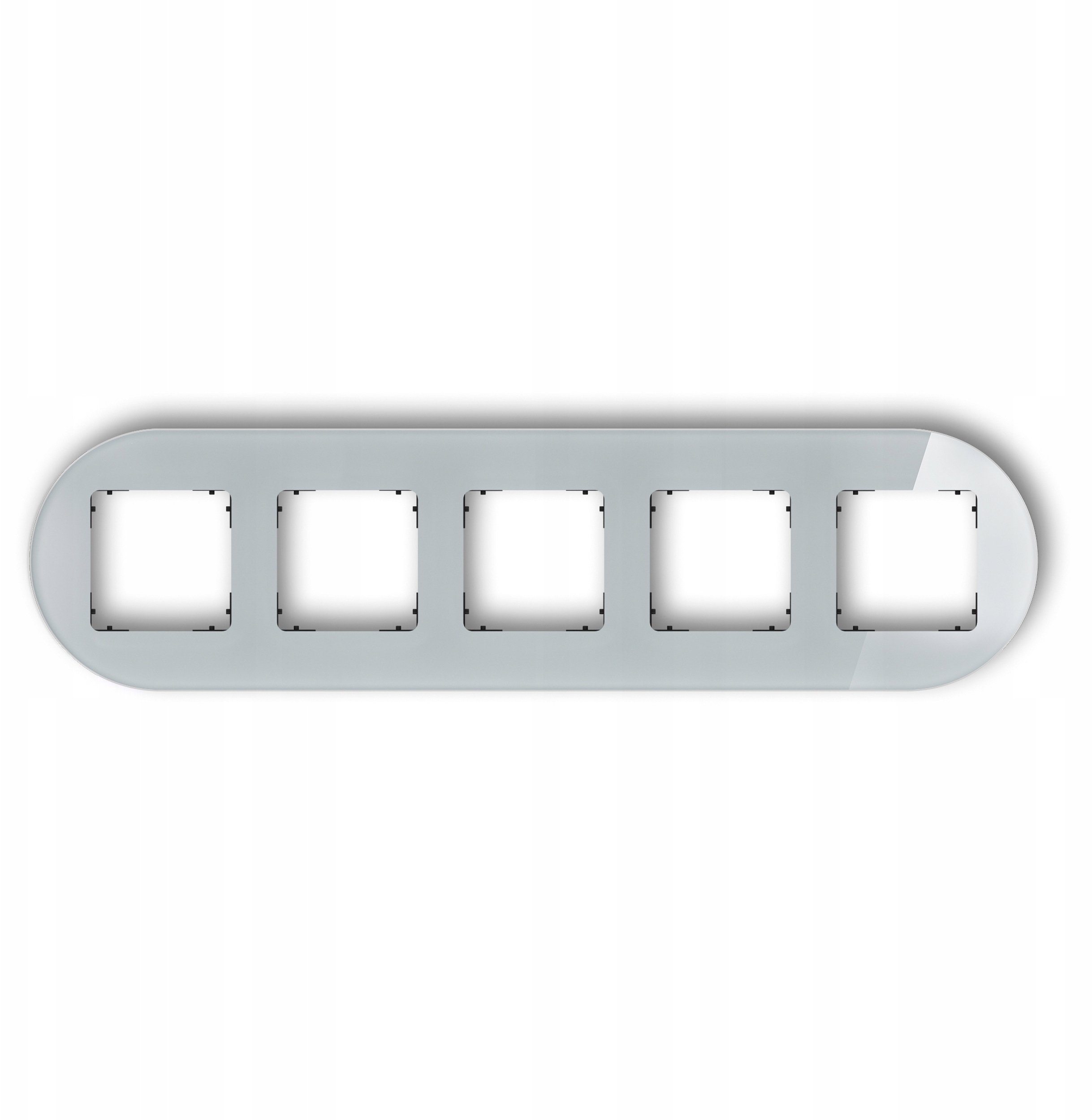 Karlik Ramka uniwersalna pięciokrotna okrągła - efekt szkła (ramka: szara spód: czarny) 15-12-IRSO-5