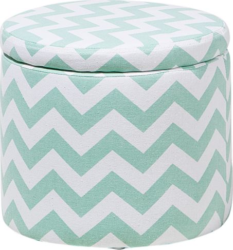 Beliani Puf ze schowkiem 35 cm zielono-biały TUNICA