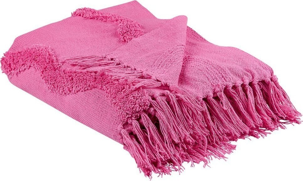 Beliani Bawełniany koc 125 x 150 cm różowy KHARI!