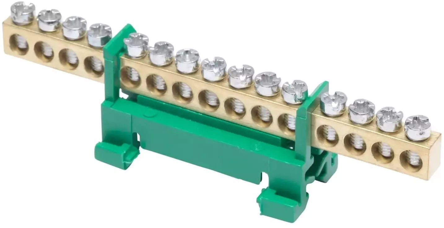 Listwa zaciskowa na szynę PE15 ochronna 15-torowa 16mm 400V AC 63A zielona 81702005