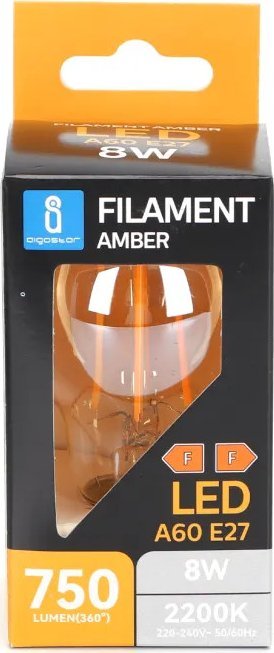 Aigostar Żarówka LED Filament Bursztynowa A60 E27 8W Żarówka LED Filament Bursztynowa A60 E27 8W