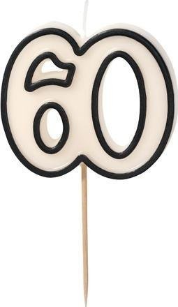 Świeczka urodzinowa 60 biało-czarny 5,5cm