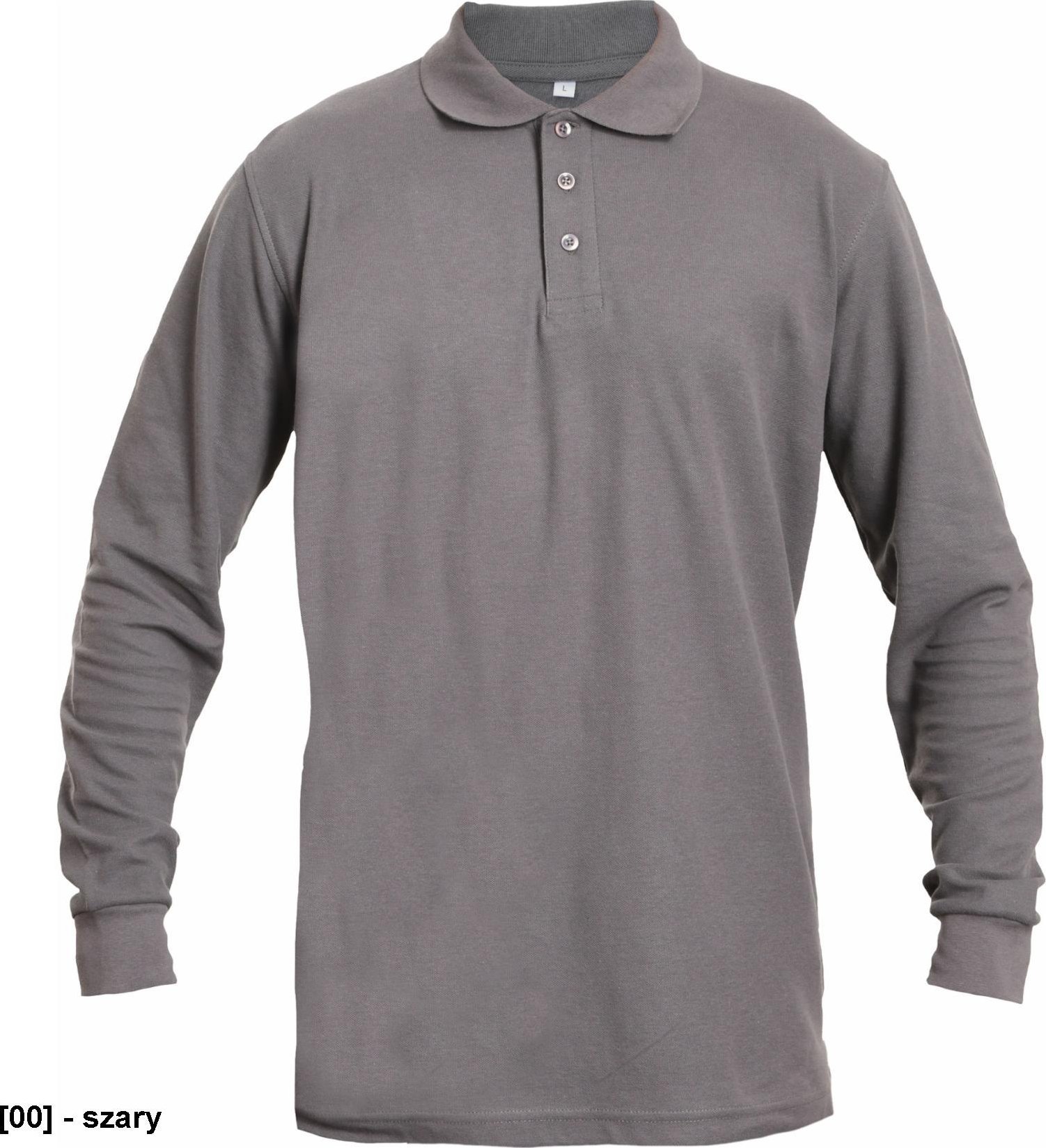 CERVA SANGU - koszulka polo dł.rękaw - szary 3XL