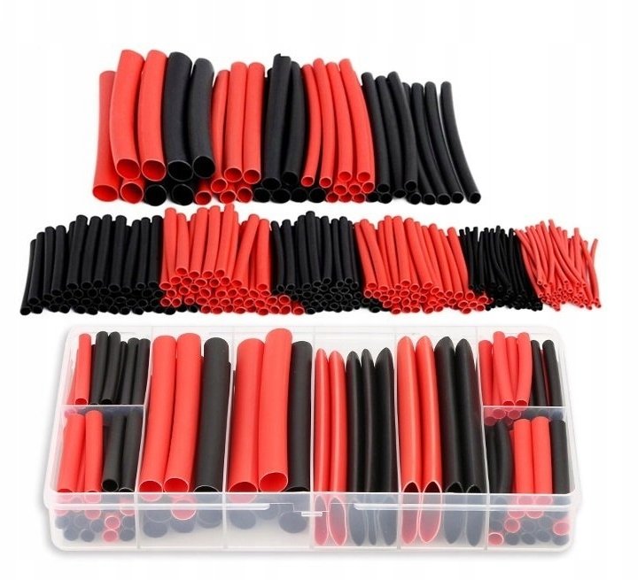 ZESTAW RUREK TERMOKURCZLIWYCH 127SZT PUDEŁKO OSŁONKI KOSZULKI KONEKTORY