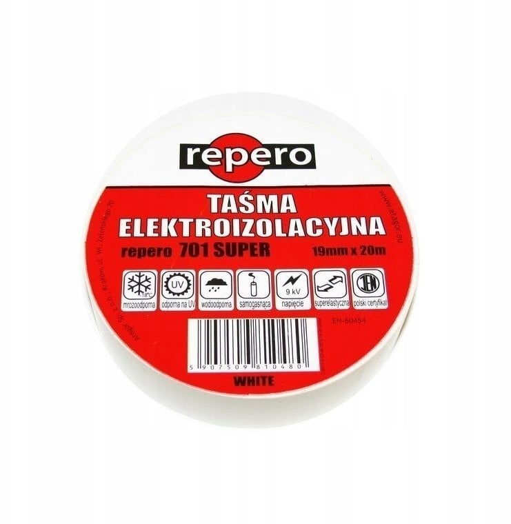 Blue Line TAŚMA IZOLACYJNA REPERO BIAŁA 19MMX20M