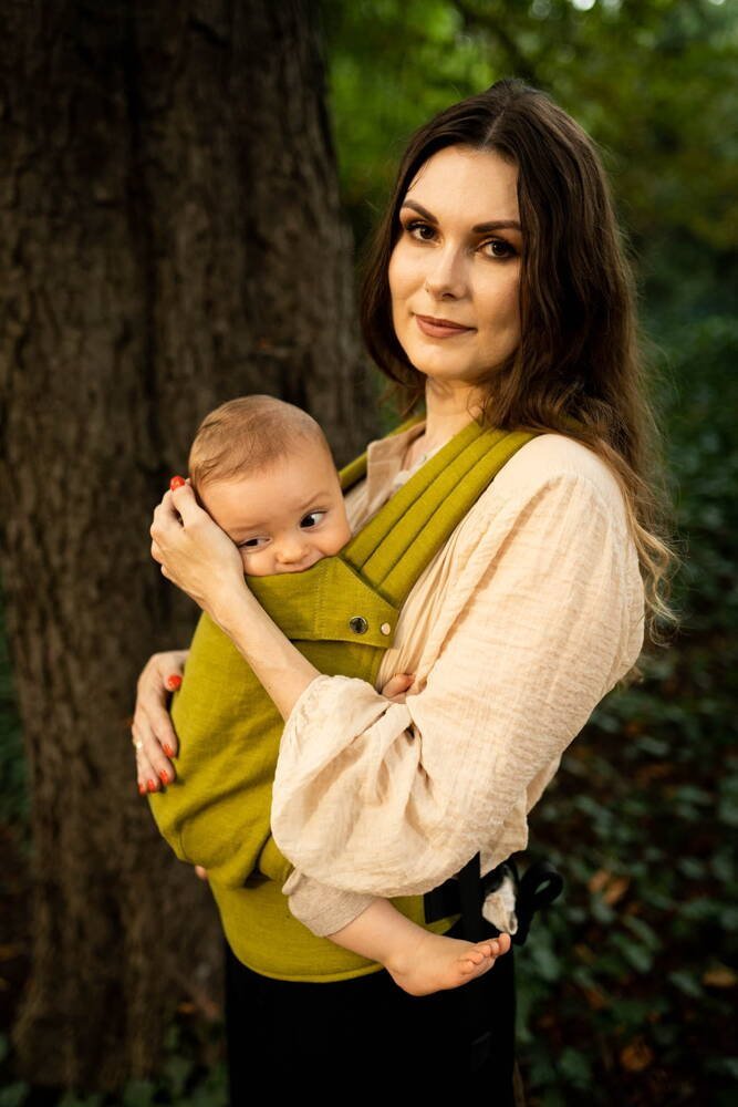 Nosidełko regulowane Qusy - Linen Olive Regulowane