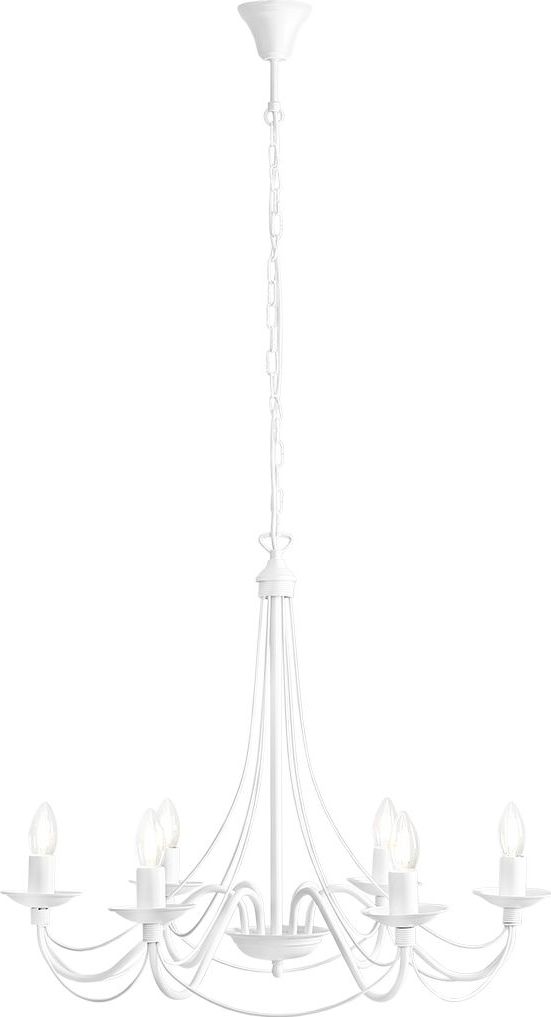 Lampa wisząca Aldex Żyrandol biały metalowy Aldex RÓŻA świecznikowy 397K