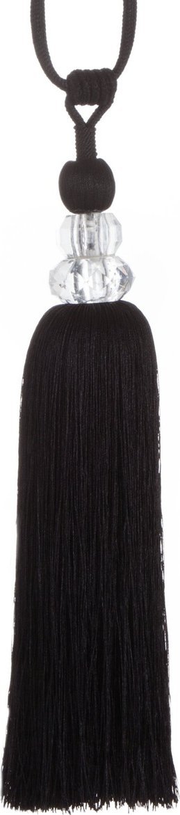Eurofirany Sznur Dekoracyjny do Zasłon dł.68 cm KAREN Czarny