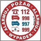 Mój dom Telefony Ratunkowe 112 997 998 999 Nalepka Telefon Arkusz 12 Naklejek 5X5 Libres Polska Sp Sgp-Da004_50X50_Fn 5904937010956