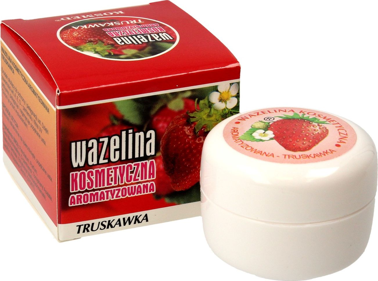 Kosmed Kosmed Wazelina kosmetyczna aromatyzowana - Truskawka 15ml
