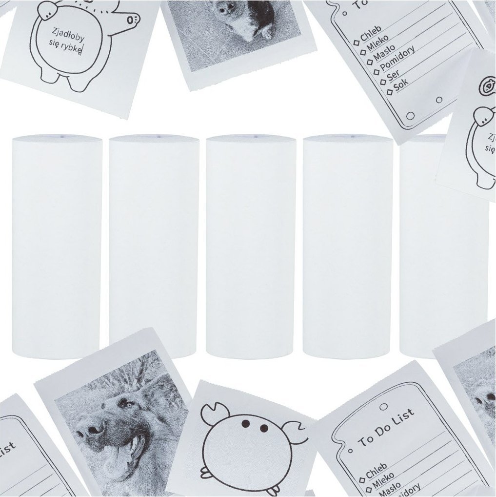 Rolki papier wkład termiczny do mini drukarki 5,7cmx4,5m 5 sztuk