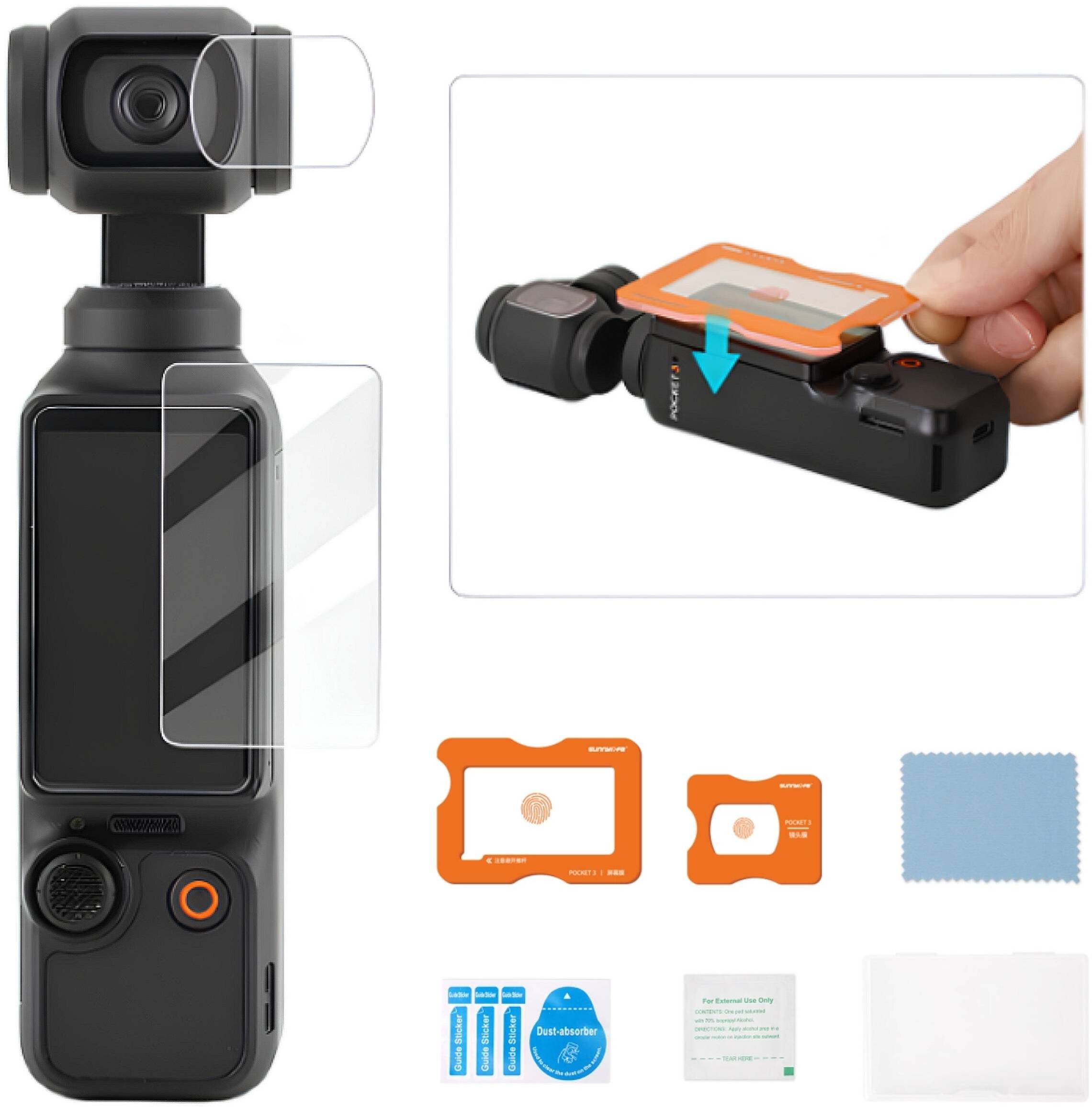 OSŁONA EKRANU + OBIEKTYWU ANTYREFLEKSYJNA FOLIA OCHRONNA ZE SZKŁA HARTOWANEGO DO DJI OSMO POCKET 3