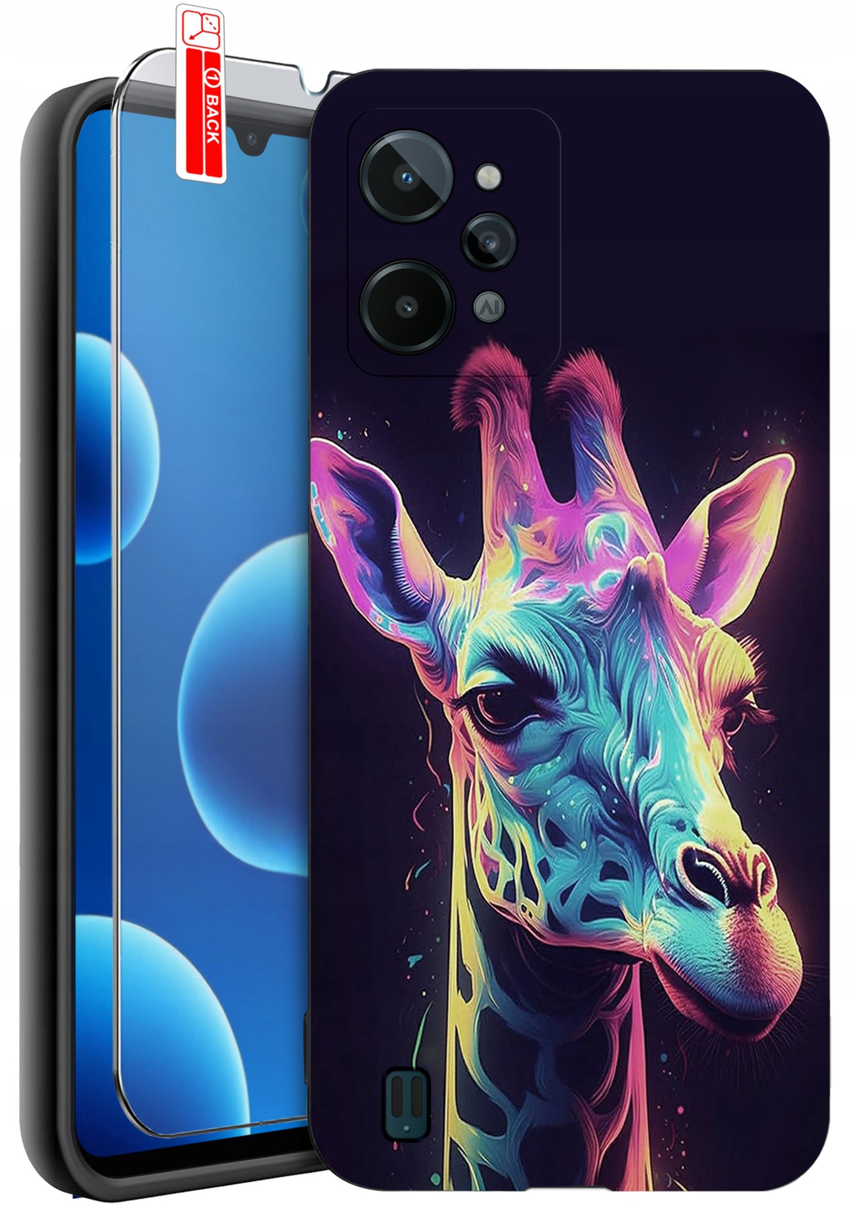 krainaGSM ETUI do Realme C31 | WZORY | SILIKONOWE MATT CASE + SZKŁO 9H