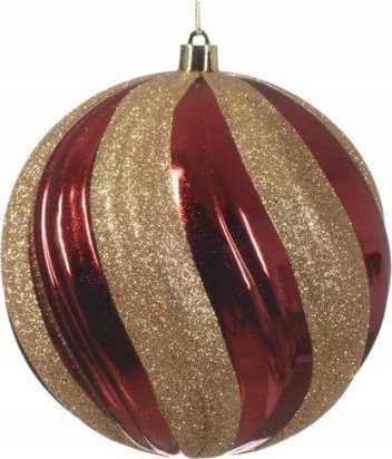 Kaemingk Bombka świąteczna na choinkę czerwono-złota nietłukąca 12cm