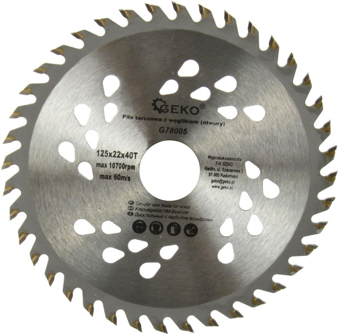Geko Tarcza do drewna 125x22x40T (G78005)