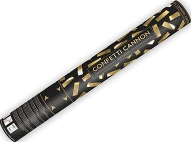 Party Deco Tuba strzelająca konfetti, złote paski, 40 cm uniwersalny