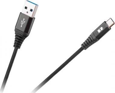 Kabel USB Rebel Comp USB-A - USB-C 0.5 m Czarny (RB-6001-050-B)