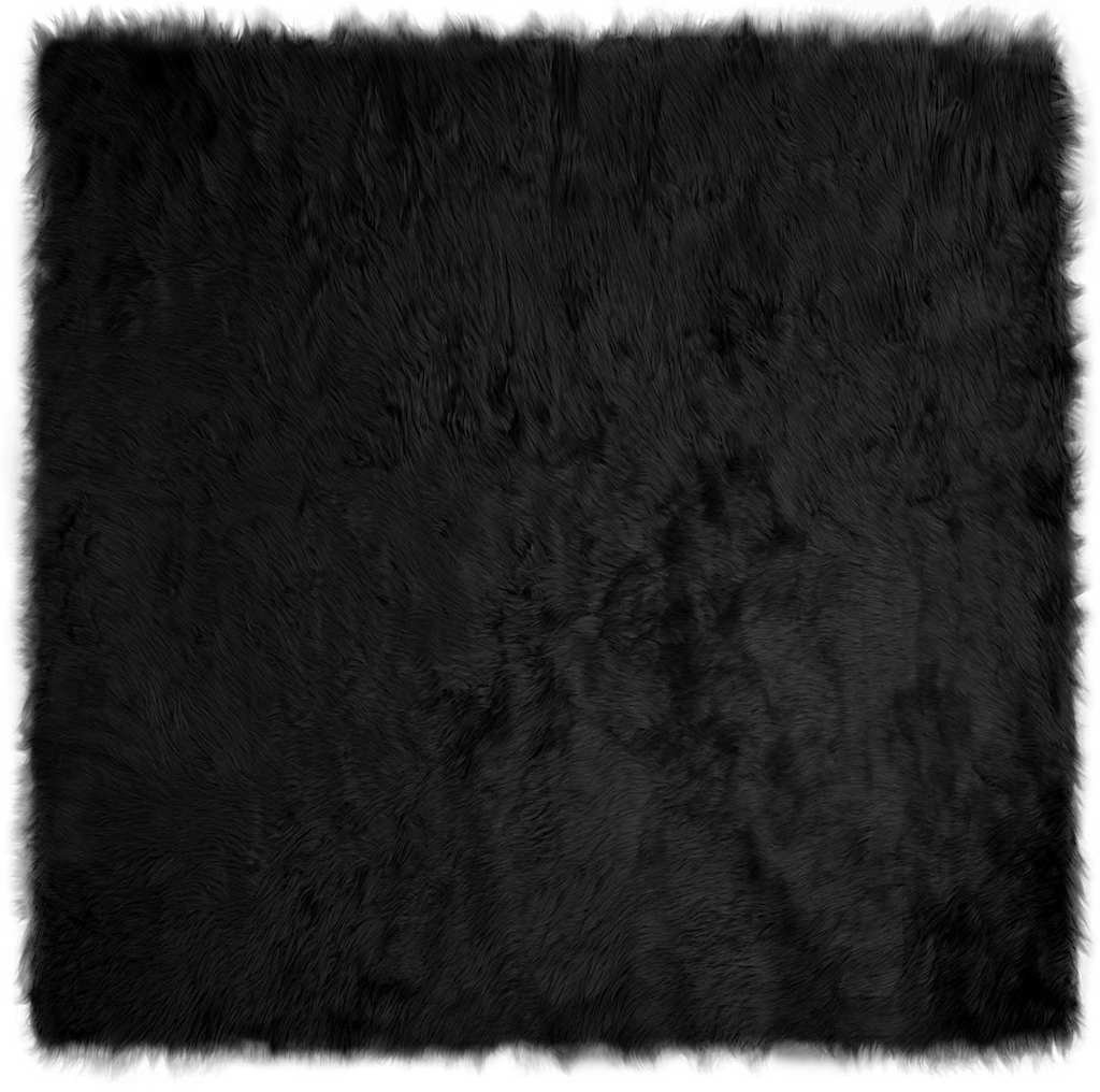 vidaXL Sztuczny czarny dywan wełniany 160 x 160 cm Poliester